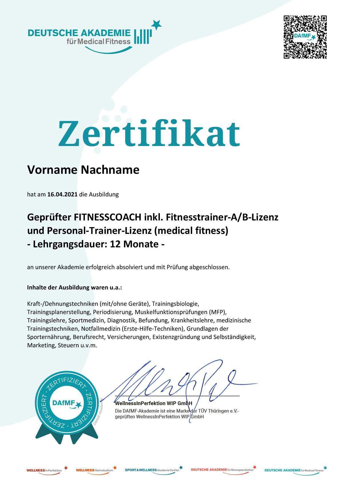 Unser Zertifikat Unser Zertifikat